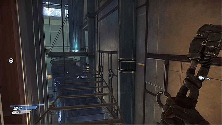The alternate way requires you to use the object hung above the lobby - Through a Glass Darkly | Main Story - Main Story - Walkthrough - Prey Game Guide