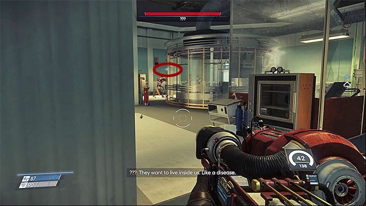 Observe the indications above enemies heads - they inform you how close to detection you are. - Exploration - Gameplay basics - Prey Game Guide