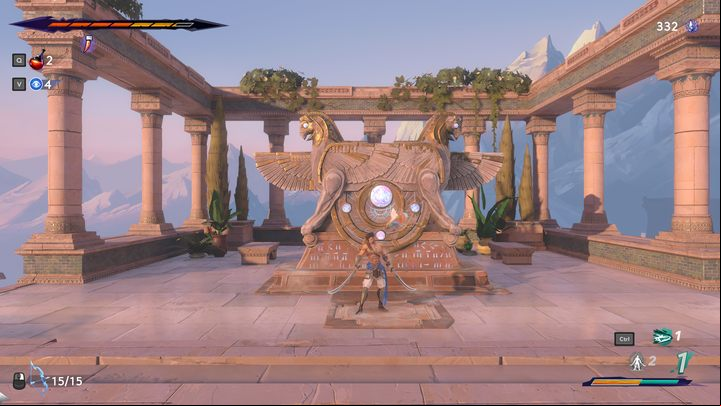 The altar is located in a large, open space on the roofs of the Citadel - Prince of Persia The Lost Crown: All Fast travel points - Secrets and Collectibles - Prince of Persia The Lost Crown Guide