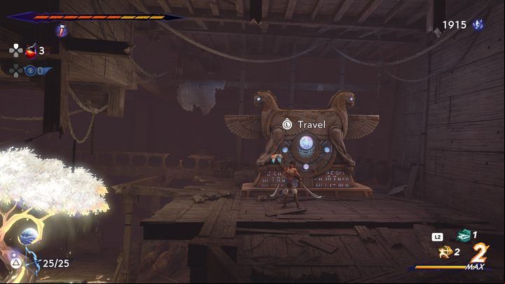 An altar near the entrance to the oblong region - Prince of Persia The Lost Crown: All Fast travel points - Secrets and Collectibles - Prince of Persia The Lost Crown Guide
