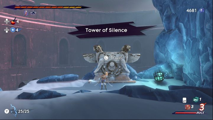 The only fast travel altar in the frozen region - Prince of Persia The Lost Crown: All Fast travel points - Secrets and Collectibles - Prince of Persia The Lost Crown Guide
