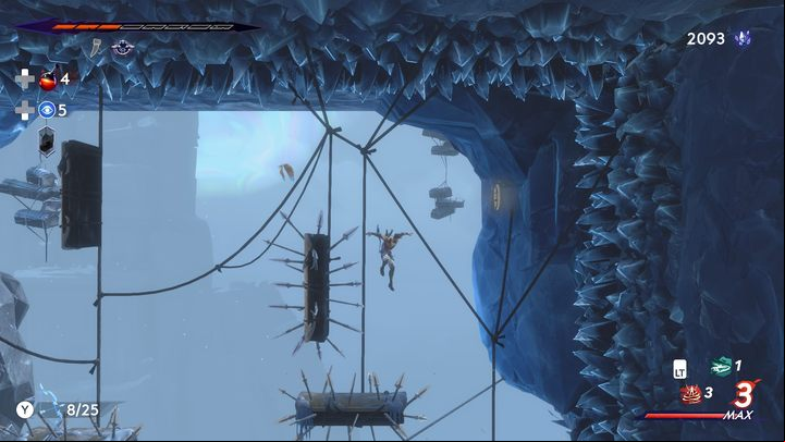 At the top of a large room with treacherous platforms - Prince of Persia The Lost Crown: All Xerxes coins - Secrets and Collectibles - Prince of Persia The Lost Crown Guide