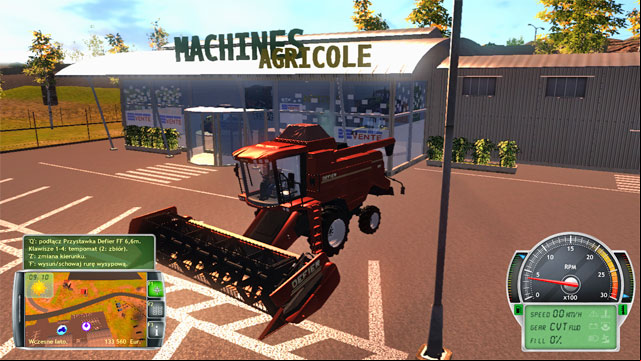 Attach the harvesting assembly to the harvester. - Getting acquainted with the farm and first works - The Career Mode - Professional Farmer 2014 - Game Guide and Walkthrough