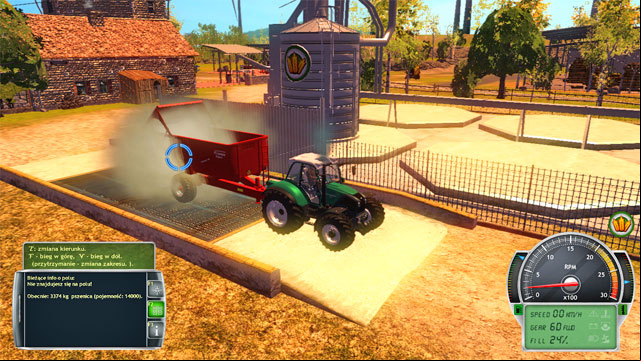 Unload the grain in the marked spot and it will be stored in the silo. - Getting acquainted with the farm and first works - The Career Mode - Professional Farmer 2014 - Game Guide and Walkthrough