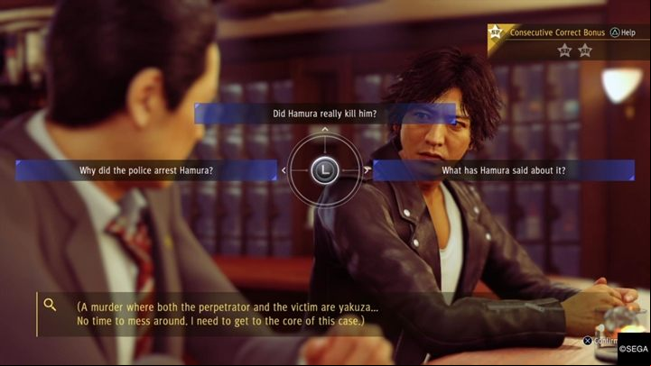 From time to time, you will have a conversation in which you can choose a proof, a dialog line, etc - Starting tips | Judgment - Basics - Judgment Guide