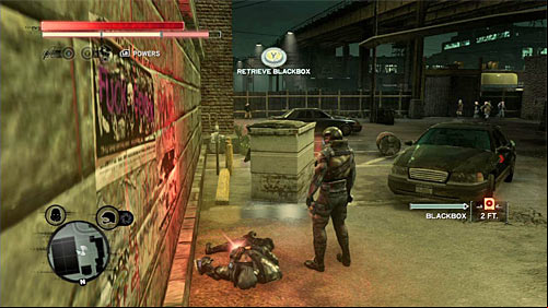 You can find the body on the ground, near the parking lot - Green Zone - p. 1 | Secrets - Secrets - Prototype 2 Game Guide