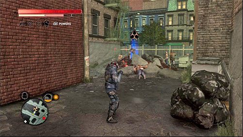You can find the lair in the alley between buildings - Green Zone - p. 2 | Secrets - Secrets - Prototype 2 Game Guide