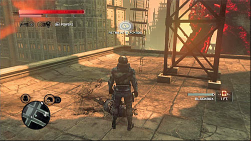 You can find the body on the buildings rooftop, next to the tank - Red Zone - p. 1 | Secrets - Secrets - Prototype 2 Game Guide