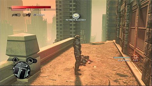 You can find the body on the partially damaged buildings balcony - Red Zone - p. 1 | Secrets - Secrets - Prototype 2 Game Guide