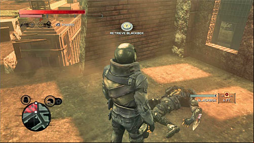 You can find the body in the ruined part of the building and in order to get there you should fly to the building from the north - Red Zone - p. 1 | Secrets - Secrets - Prototype 2 Game Guide