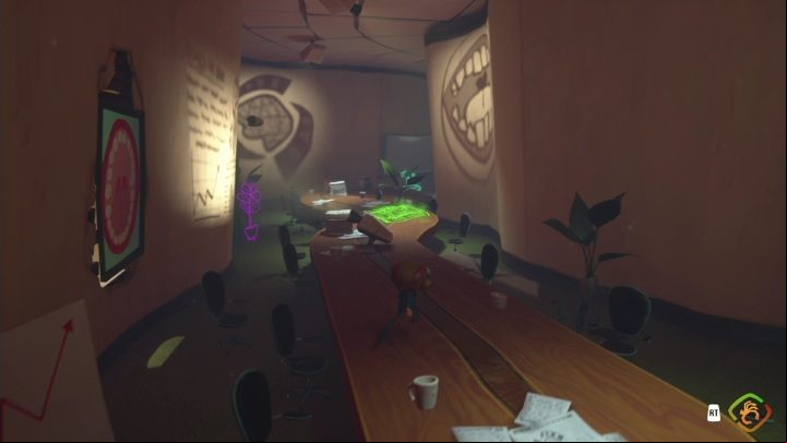 To get further you need to open another zipper, which is on the wall covered with tissue - Psychonauts 2: Lobotos Labyrinth - walkthrough - Walkthrough - Psychonauts 2 Guide