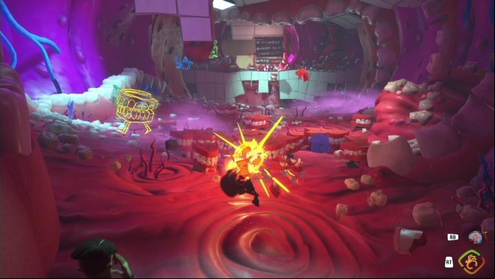 Once you go further, you will have to fight the artificial teeth - Psychonauts 2: Lobotos Labyrinth - walkthrough - Walkthrough - Psychonauts 2 Guide