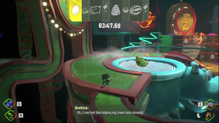 You should put it in warm water, so that it can slowly cook until the end of the round - Psychonauts 2: Comptons Cookoff - walkthrough - Walkthrough - Psychonauts 2 Guide