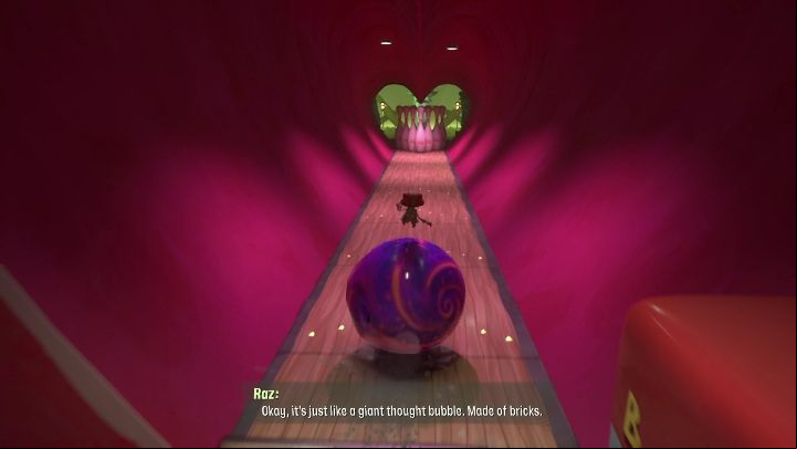 In Ford's mind, you have to jump onto a bowling ball and use it to get to an open area - Psychonauts 2: Strike City - walkthrough - Walkthrough - Psychonauts 2 Guide