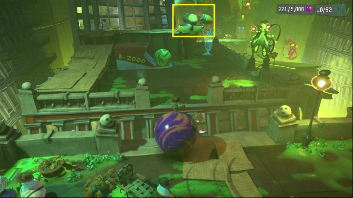 Eventually you'll see a slot you can get your ball into - Psychonauts 2: Strike City - walkthrough - Walkthrough - Psychonauts 2 Guide