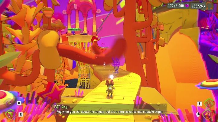 Going further, you will encounter rapidly moving tongues that will block your way - Psychonauts 2: PSI Kings Sensorium - walkthrough - Walkthrough - Psychonauts 2 Guide