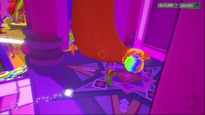 To get to the end, you still have to pick up a rainbow ball and put it on the tongue - Psychonauts 2: PSI Kings Sensorium - walkthrough - Walkthrough - Psychonauts 2 Guide