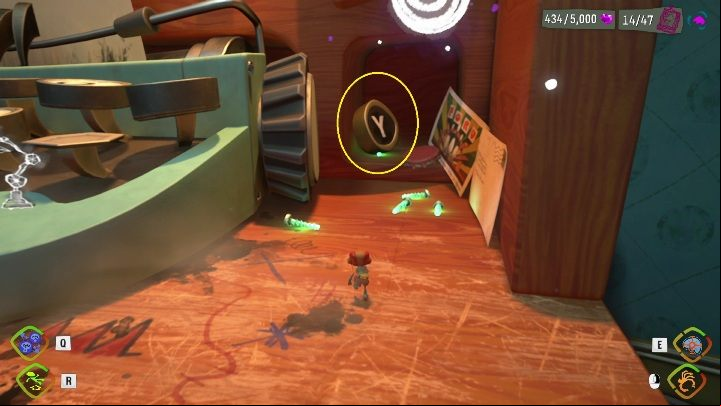Once you reach the typewriter, you can freely pick up three of the keys - Psychonauts 2: Crullers Correspondence - walkthrough - Walkthrough - Psychonauts 2 Guide