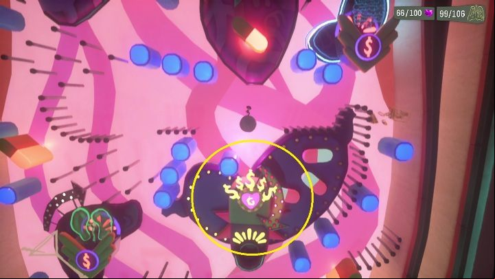 This will make the heart appear in the machine, and as a result, you will be able to win the game and get another coin - Psychonauts 2: Hollis Hot Streak walkthrough - Walkthrough - Psychonauts 2 Guide