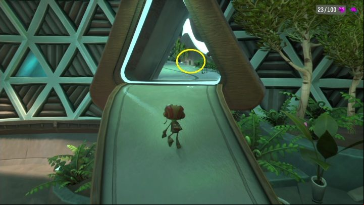 This card is in the air, on the way to the classroom you're supposed to be in - Psychonauts 2: PSI Challenge Card, The Motherlobe - where to find? - The Motherlobe - Psychonauts 2 game guide