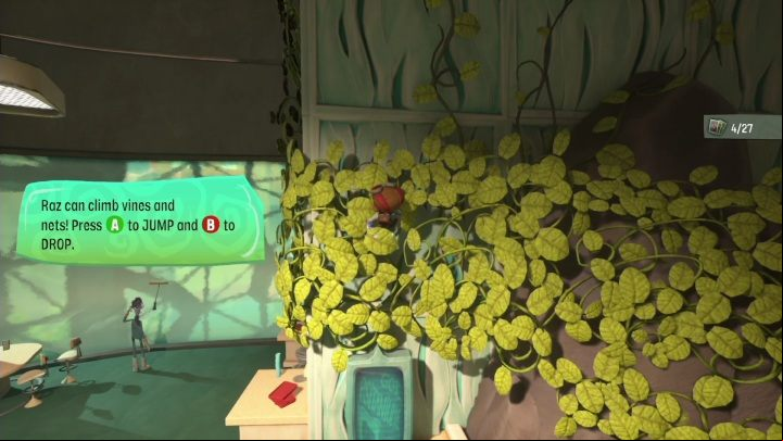 To get to this card, you need to jump on the vines that grow around the wall - Psychonauts 2: PSI Challenge Card, The Motherlobe - where to find? - The Motherlobe - Psychonauts 2 game guide