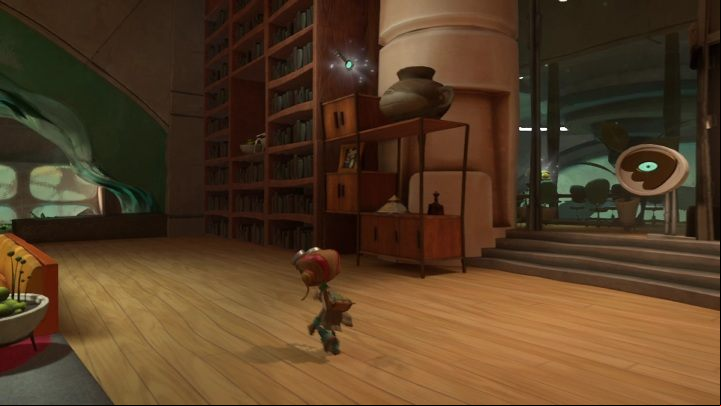 You'll find this key on a wooden shelf on the left side of a large room - Psychonauts 2: Supply Chest Keys, The Motherlobe - where to find? - The Motherlobe - Psychonauts 2 Guide