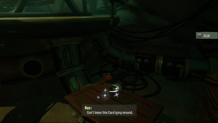 You'll find this card on the right of the giant machine with brains - Psychonauts 2: PSI Challenge Card, The Quarry - where to find? - The Quarry - Psychonauts 2 Guide