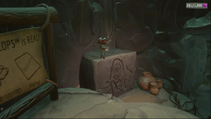 The card is in the cave, right next to the rock with the painting - Psychonauts 2: PSI Challenge Card, Questionable Area - where to find? - Questionable Area - Psychonauts 2 Guide