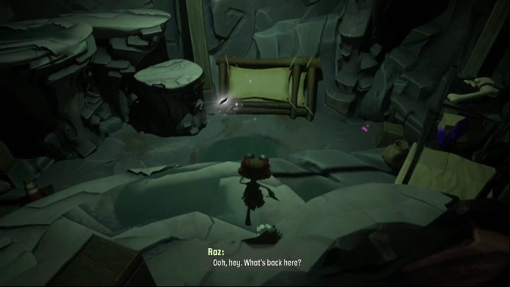 You'll find this card in the cave, right behind the information you can burn - Psychonauts 2: PSI Challenge Card, Questionable Area - where to find? - Questionable Area - Psychonauts 2 Guide