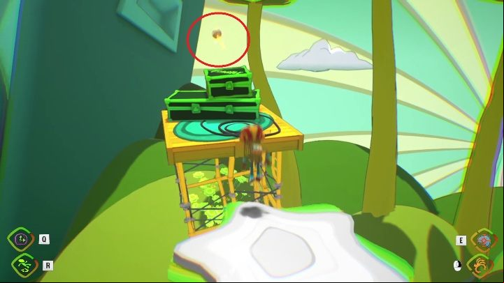 To get to this secret, you have to stop the platforms that are spinning erratically - Psychonauts 2: Nuggets of Wisdom, PSI Kings Sensorium - where to find? - PSI Kings Sensorium - Psychonauts 2 Guide