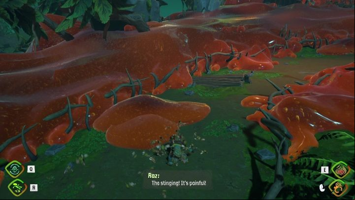 If you don't use the device, the bees will immediately attack you and deprive you of your health points - Psychonauts 2: Green Needle Gulch - walkthrough - Walkthrough - Psychonauts 2 Guide