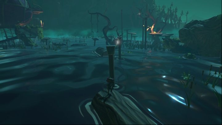 This card is found on a tightrope in the middle of the lake near Ford's Office - Psychonauts 2: PSI Challenge Cards in Green Needle Gulch - where to find? - Green Needle Gulch - Psychonauts 2 Guide