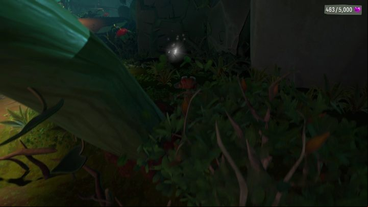 The card is hidden in the bushes right next to Ford's Office, easy to spot despite the abundance of greenery - Psychonauts 2: PSI Challenge Cards in Green Needle Gulch - where to find? - Green Needle Gulch - Psychonauts 2 Guide