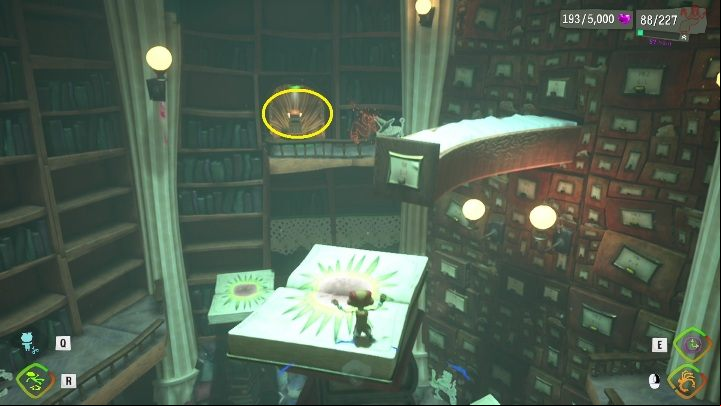 The next book can be found on the upper shelf in the library - Psychonauts 2: Cassies Collection - walkthrough - Walkthrough - Psychonauts 2 Guide