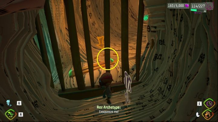 Once you get there, summoning the companion will once again let you open the bars and proceed - Psychonauts 2: Cassies Collection - walkthrough - Walkthrough - Psychonauts 2 Guide