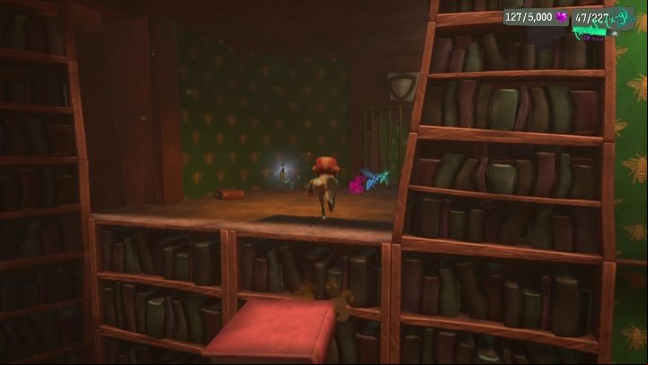 This baggage is on the shelf with a age to the book, which you can use to get to the next stage - Psychonauts 2: Emotional Baggage Cassies collection - where to find? - Cassies Collection - Psychonauts 2 Guide