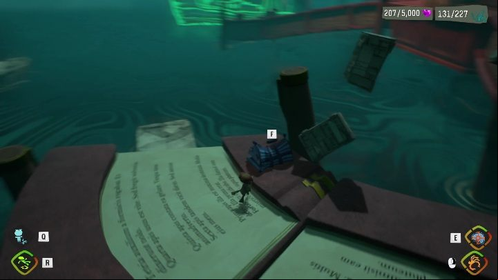 You'll find the baggage right next to the front door, on one of the book made bridge - Psychonauts 2: Emotional Baggage Cassies collection - where to find? - Cassies Collection - Psychonauts 2 Guide