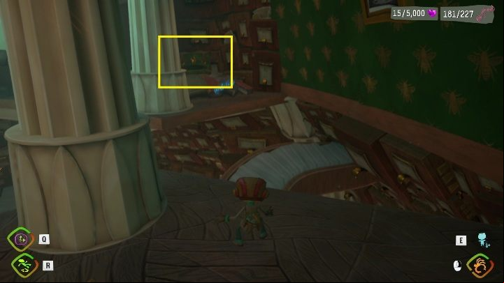 This baggage is located at the top of the library - Psychonauts 2: Emotional Baggage Cassies collection - where to find? - Cassies Collection - Psychonauts 2 Guide