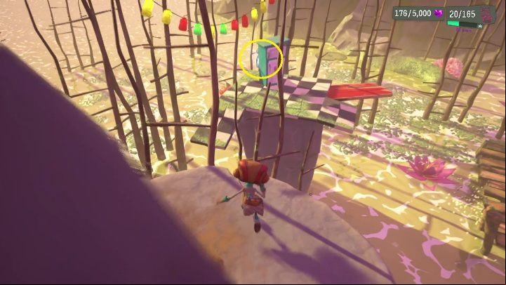 You will find this tag on a small platform with floor of which looks like tiles - Psychonauts 2: Emotional Baggage, Bobs bottles - where to find? - Bobs Bottles - Psychonauts 2 Guide