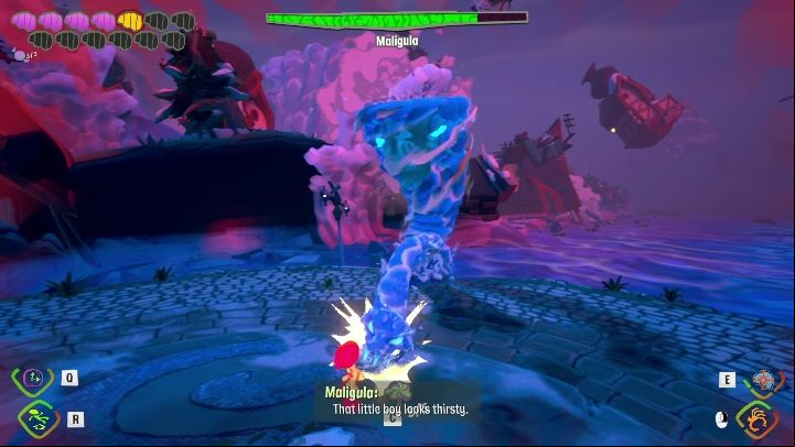 Boss uses water-snakes, which she throws at your character - Psychonauts 2: Maligula boss - how to defeat? - Bosses - Psychonauts 2 Guide