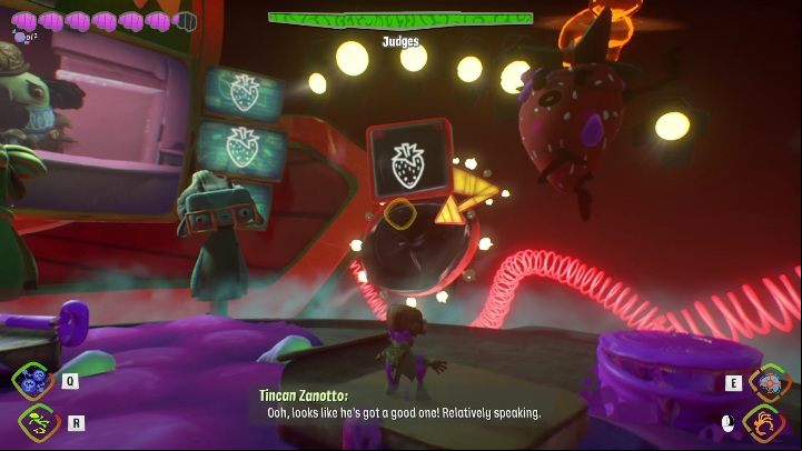 Your next objective is finding and supplying a strawberry - Psychonauts 2: Judges boss fight - how to beat - Bosses - Psychonauts 2 Guide