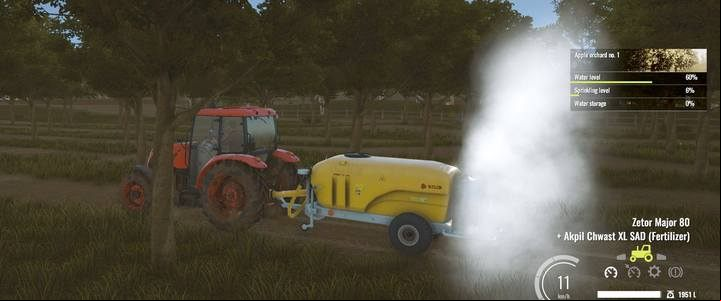 You will start the spraying process by positioning the vehicle in the specified location. Press iF/i and the device will start - you now need to move forward. - First field works, Pure Farming 2018 Walkthrough - Story Mode - Pure Farming 2018 Game Guide