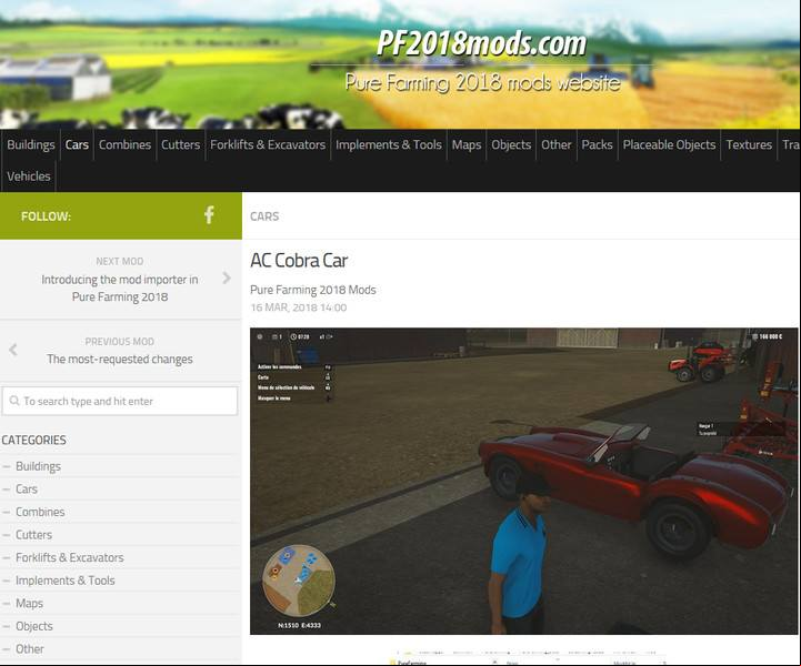 Select any category and mod, and then it by pressing the button at the bottom of the page - Installing mods for Pure Farming 2018 - Basic tips - Pure Farming 2018 Game Guide