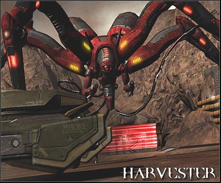 Big, red robots, which resembles spiders - Harvester - Enemies - Quake 4 - Game Guide and Walkthrough