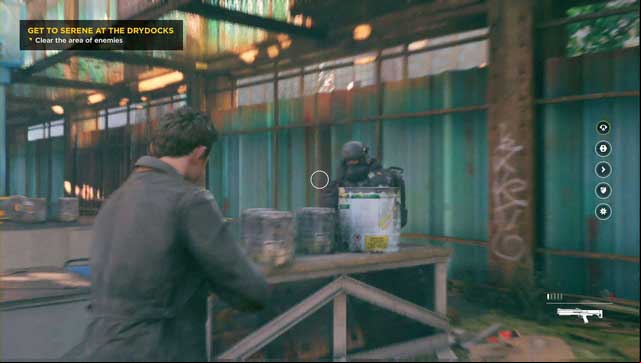 Armored opponents carry shotguns or light machine guns - Act II - Industrial Area - Walkthrough - Quantum Break - Game Guide and Walkthrough