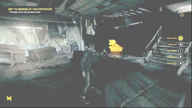 The mock-up of the dinosaur is one of the Quantum Ripples - Act II, part 2 - Ground Zero - Walkthrough - Quantum Break - Game Guide and Walkthrough
