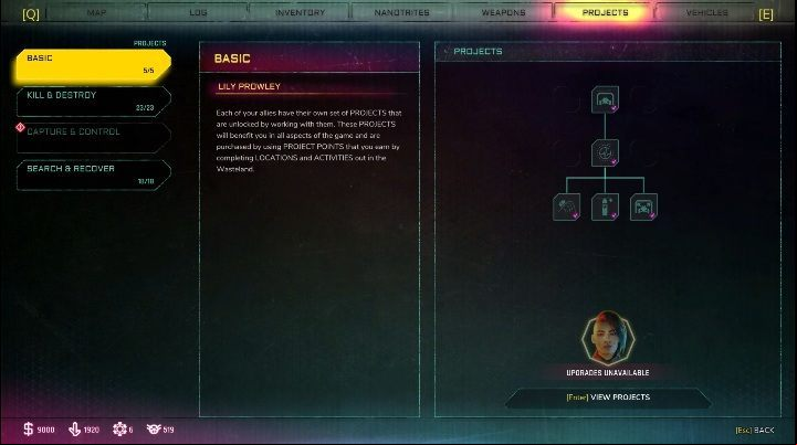 In Rage 2, there are 4 companions at your disposal, and each of them has a skills tree - these are the Projects - The best projects in Rage 2 - Basics - Rage 2 Guide