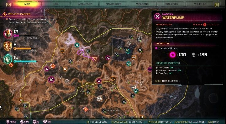 This den is located in the western part of the region - Bandit Dens in Torn Plains - Rage 2 - Bandit Dens - Rage 2 Guide