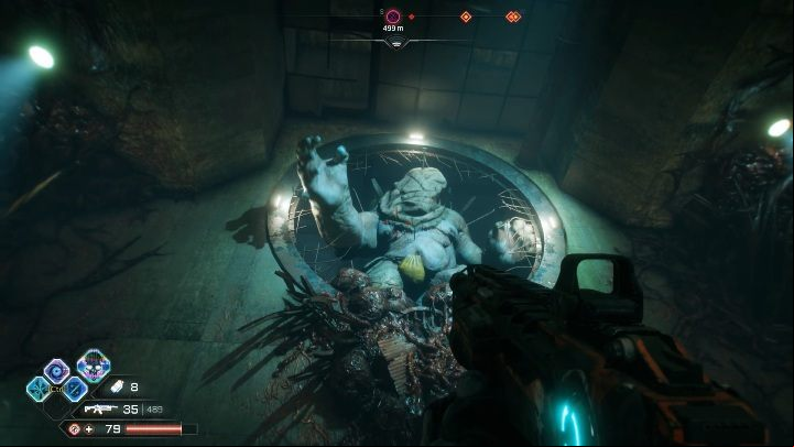 Your opponent will come out of a huge pipe and jump out in your direction - Mutie Nests - The Pain Drain - Rage 2 - Mutie Nests - Rage 2 Guide