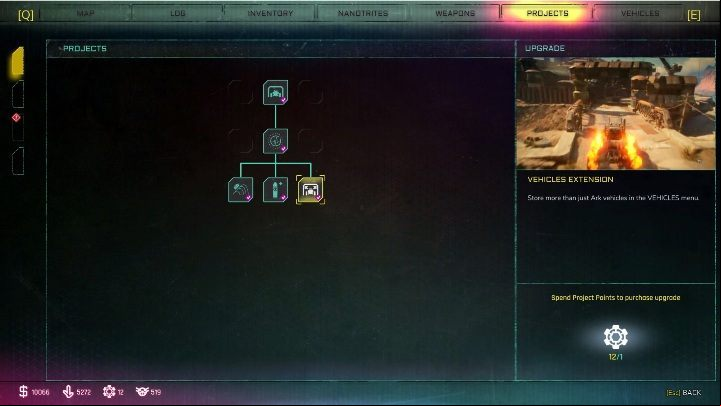 Lily Prowley has a small number of upgrades- only 5 - Projects of Lily Prowley in Rage 2 - Projects - Rage 2 Guide